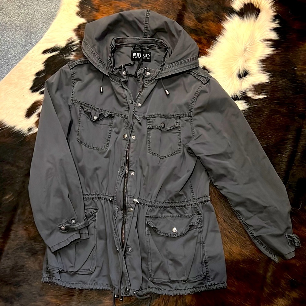 Gray cotton tie waist jacket Xl